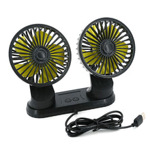 Load image into Gallery viewer, Car Fan Multi-Angle Rotatable Dual Head 3-Speed Dashboard USB Powered For Summer Cooling Fan Accessories