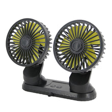 Load image into Gallery viewer, Car Fan Multi-Angle Rotatable Dual Head 3-Speed Dashboard USB Powered For Summer Cooling Fan Accessories