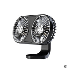 Load image into Gallery viewer, Car Air Vent Mounted USB Dual Fan Cooling Fan For Car Air Outlet Backseat 360° Rotatable Vehicle With 3 Speed