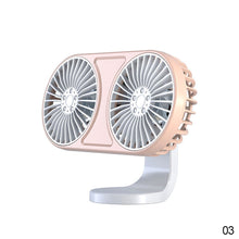 Load image into Gallery viewer, Car Air Vent Mounted USB Dual Fan Cooling Fan For Car Air Outlet Backseat 360° Rotatable Vehicle With 3 Speed
