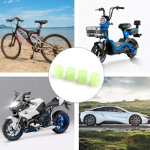 Load image into Gallery viewer, 4Pcs Car Luminous Valve Cap Dust-proof Decorative Tires Accessories Tyre Stem Covers Applicable Universal Motorcycle Bike