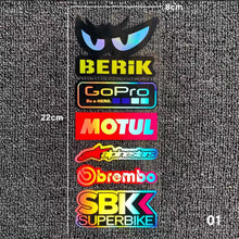 Load image into Gallery viewer, Laser Rainbow Car Stickers Motorcycle Side Strip Fender Body Bike Helmet Sticker Car Decal for KTM YAMAHA Kawasaki Suzuki Honda