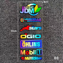 Load image into Gallery viewer, Laser Rainbow Car Stickers Motorcycle Side Strip Fender Body Bike Helmet Sticker Car Decal for KTM YAMAHA Kawasaki Suzuki Honda