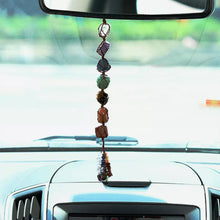 Load image into Gallery viewer, 7 Chakra Tumbled Gemstone Tassel Car Pendant Home Hanging Ornament Natural Stone Tassel Spiritual Meditation Auto Styling Decor