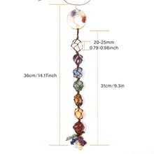 Load image into Gallery viewer, 7 Chakra Tumbled Gemstone Tassel Car Pendant Home Hanging Ornament Natural Stone Tassel Spiritual Meditation Auto Styling Decor