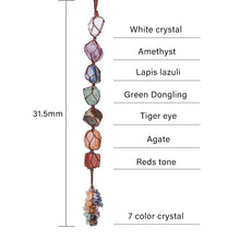 Load image into Gallery viewer, 7 Chakra Tumbled Gemstone Tassel Car Pendant Home Hanging Ornament Natural Stone Tassel Spiritual Meditation Auto Styling Decor