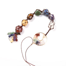 Load image into Gallery viewer, 7 Chakra Tumbled Gemstone Tassel Car Pendant Home Hanging Ornament Natural Stone Tassel Spiritual Meditation Auto Styling Decor