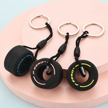 Load image into Gallery viewer, Simulation Tire Keychain Small PVC Soft Rubber Wheel Model Key Ring Car Refitting Pendant Creative Keychain Car Decoration