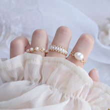 Load image into Gallery viewer, Fashion Personalized Adjustable Rings Multi Beaded Alloy Imitation Freshwater Pearls Ring Creative Simple Women Body Jewelry