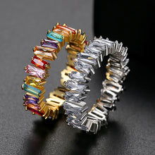 Load image into Gallery viewer, Luxury Band Zircon Rings for Women Eternity Promise Imitation Crystal Irregular Finger Ring Engagement Wedding Jewelry Gift