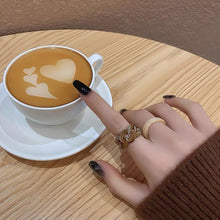 Load image into Gallery viewer, 2pcs/set Trendy Acrylic Resin Ring Fashion Creative Simple Retro Personality Chain Ring Women Female Jewelry Gifts