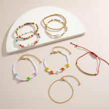 Load image into Gallery viewer, Fashion Summer Bohemia Colorful Rice Beads Bracelet Set Contrast Beaded Braided Bracelet Set Women Jewelry Accessories