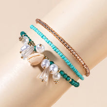 Load image into Gallery viewer, Crystal Clear Rice Beads Bracelet Imitation Pearl Starfish Multilayer Flower Summer Bohemia Women Jewelry Accessories