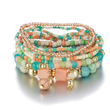 Load image into Gallery viewer, Fashion Boho Multilayer Bracelet Bohemia Style Summer Rice Beads Wristband Creative Turquoise Beaded Women Bracelet Jewelry