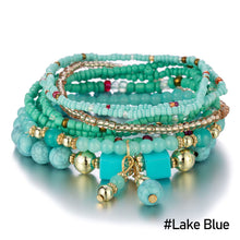 Load image into Gallery viewer, Fashion Boho Multilayer Bracelet Bohemia Style Summer Rice Beads Wristband Creative Turquoise Beaded Women Bracelet Jewelry