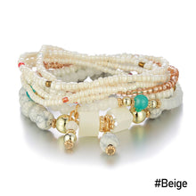 Load image into Gallery viewer, Fashion Boho Multilayer Bracelet Bohemia Style Summer Rice Beads Wristband Creative Turquoise Beaded Women Bracelet Jewelry