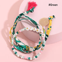 Load image into Gallery viewer, Simple Fashion Personalized Beaded Bracelet Mixed Beads Colorful Printing Rice Beads Bohemian Fabric Bracelet Women Jewelry