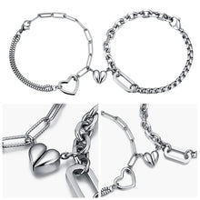 Load image into Gallery viewer, Fashion Stainless Steel Couple Bracelets Magnetism Romantic Heart Charm Creative Chain Bracelets Jewelry Gift For Women Men