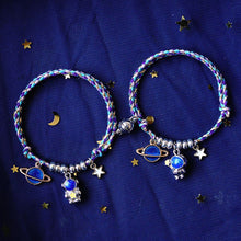 Load image into Gallery viewer, 1pc/2pcs Fashion Astronaut Star Magnetic Buckle Bracelets Knitted Rope Romantic Creative Bracelets Jewelry Gift for Women Men