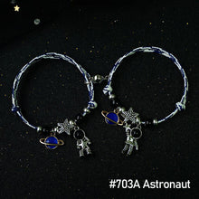 Load image into Gallery viewer, 1pc/2pcs Fashion Astronaut Star Magnetic Buckle Bracelets Knitted Rope Romantic Creative Bracelets Jewelry Gift for Women Men