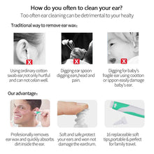 Load image into Gallery viewer, Ear Wax Removal Tool Soft Silicone Spiral Ear Cleaning 16 Replacement Heads Removal Ears Cleaner Plugs Spirals Care Tools