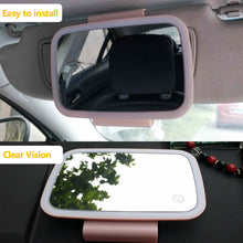 Load image into Gallery viewer, Universal Car Mirror Makeup Mirror Glass Rear View Mirror Hanging Vanity With LED Light Sun Visor Mirror
