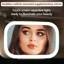 Load image into Gallery viewer, Car Sun Visor LED Makeup Mirror Touch Switch Fill Adjustable Light Rechargable USB Makeup Mirror Sun Visor Interior Mirror