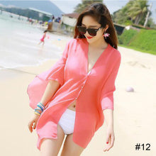 Load image into Gallery viewer, Summer Multifunctional Chiffon Shirt All-match Sun Protection Clothing Perspective Sunscreen Shawl Scarf for Women