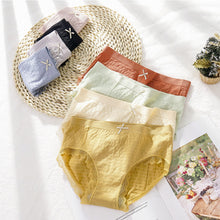 Load image into Gallery viewer, Women Bowknot Panties Graphene Breathable Lace Trim Panties Mid Waist Briefs Comfortable Underpants