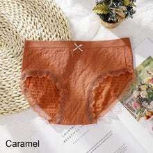 Load image into Gallery viewer, Women Bowknot Panties Graphene Breathable Lace Trim Panties Mid Waist Briefs Comfortable Underpants