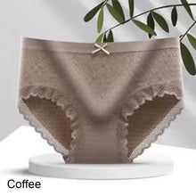 Load image into Gallery viewer, Women Bowknot Panties Graphene Breathable Lace Trim Panties Mid Waist Briefs Comfortable Underpants