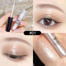 Load image into Gallery viewer, Pearlescent Fine Shimmering Eye Shadow Liquid Waterproof Eye Makeup Brightening Liquid Pearlized Eyeshadow Liquid