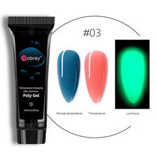 Load image into Gallery viewer, 15ml Nail Art Crystal Extension Glue Poly Gel Noctilucent Temperature Change Extension Glue Manicure Tools Nail Accessories
