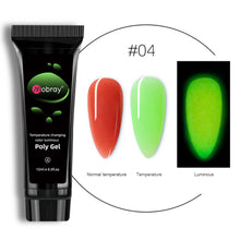 Load image into Gallery viewer, 15ml Nail Art Crystal Extension Glue Poly Gel Noctilucent Temperature Change Extension Glue Manicure Tools Nail Accessories