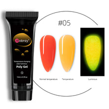 Load image into Gallery viewer, 15ml Nail Art Crystal Extension Glue Poly Gel Noctilucent Temperature Change Extension Glue Manicure Tools Nail Accessories