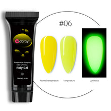 Load image into Gallery viewer, 15ml Nail Art Crystal Extension Glue Poly Gel Noctilucent Temperature Change Extension Glue Manicure Tools Nail Accessories