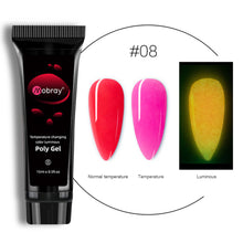 Load image into Gallery viewer, 15ml Nail Art Crystal Extension Glue Poly Gel Noctilucent Temperature Change Extension Glue Manicure Tools Nail Accessories