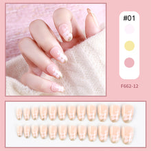 Load image into Gallery viewer, 24pcs/set Multicolor Nail Pieces Nail Patches Detachable Reusable Fake Nails Patches Manicure Art Accessories