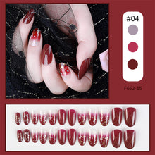 Load image into Gallery viewer, 24pcs/set Multicolor Nail Pieces Nail Patches Detachable Reusable Fake Nails Patches Manicure Art Accessories