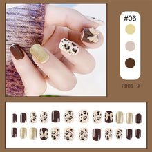 Load image into Gallery viewer, 24pcs/set Multicolor Nail Pieces Fake Nail Patches Detachable Reusable Nails Extensions Nail Art Accessories