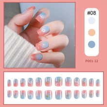 Load image into Gallery viewer, 24pcs/set Multicolor Nail Pieces Fake Nail Patches Detachable Reusable Nails Extensions Nail Art Accessories