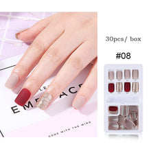 Load image into Gallery viewer, 30pcs/set Multicolor Nail Pieces Nail Patches Detachable Reusable Fake Nails Extensions Manicure Art Accessories