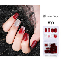 Load image into Gallery viewer, 30pcs/set Multicolor Nail Pieces Nail Patches Detachable Reusable Fake Nails Extensions Manicure Art Accessories