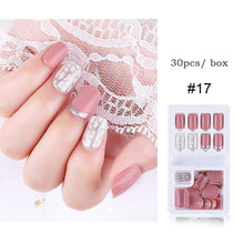 Load image into Gallery viewer, 30pcs/set Multicolor Nail Pieces Nail Patches Detachable Reusable Fake Nails Extensions Manicure Art Accessories