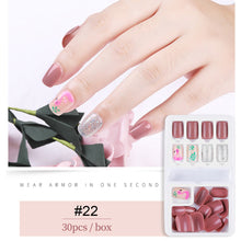 Load image into Gallery viewer, 30pcs/set Multicolor Nail Pieces Nail Patches Detachable Reusable Fake Nails Extensions Manicure Art Accessories