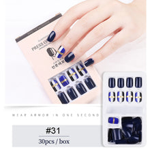Load image into Gallery viewer, 30pcs/set Multicolor Nail Pieces Nail Patches Detachable Reusable Fake Nails Extensions Manicure Art Accessories