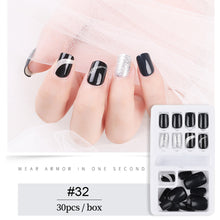 Load image into Gallery viewer, 30pcs/set Multicolor Nail Pieces Nail Patches Detachable Reusable Fake Nails Extensions Manicure Art Accessories