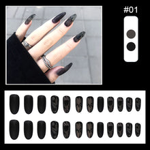 Load image into Gallery viewer, 24pcs/set Multicolor Manicure Nail Pieces Nail Patches Detachable Fake Nails Extensions Nail Art Accessories