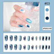 Load image into Gallery viewer, 24pcs/set Multicolor Manicure Nail Pieces Nail Patches Detachable Fake Nails Extensions Nail Art Accessories