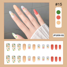 Load image into Gallery viewer, 24pcs/set Multicolor Manicure Nail Pieces Nail Patches Detachable Fake Nails Extensions Nail Art Accessories